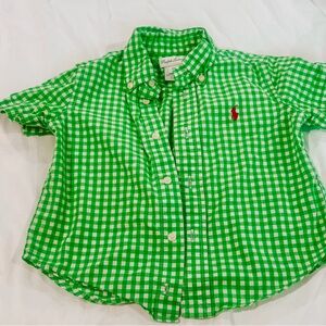 Ralph Lauren Kids Green Plaid Button-Down Shirt